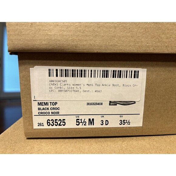 Clarks Women's 5.5 M Memi Top Ankle Boot Black Leather Slip On NEW - Picture 7 of 8